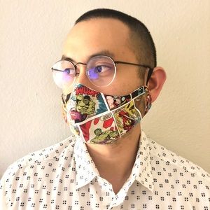 Size M/L Marvel Face Mask w/Nose Guard &Filter Pkt